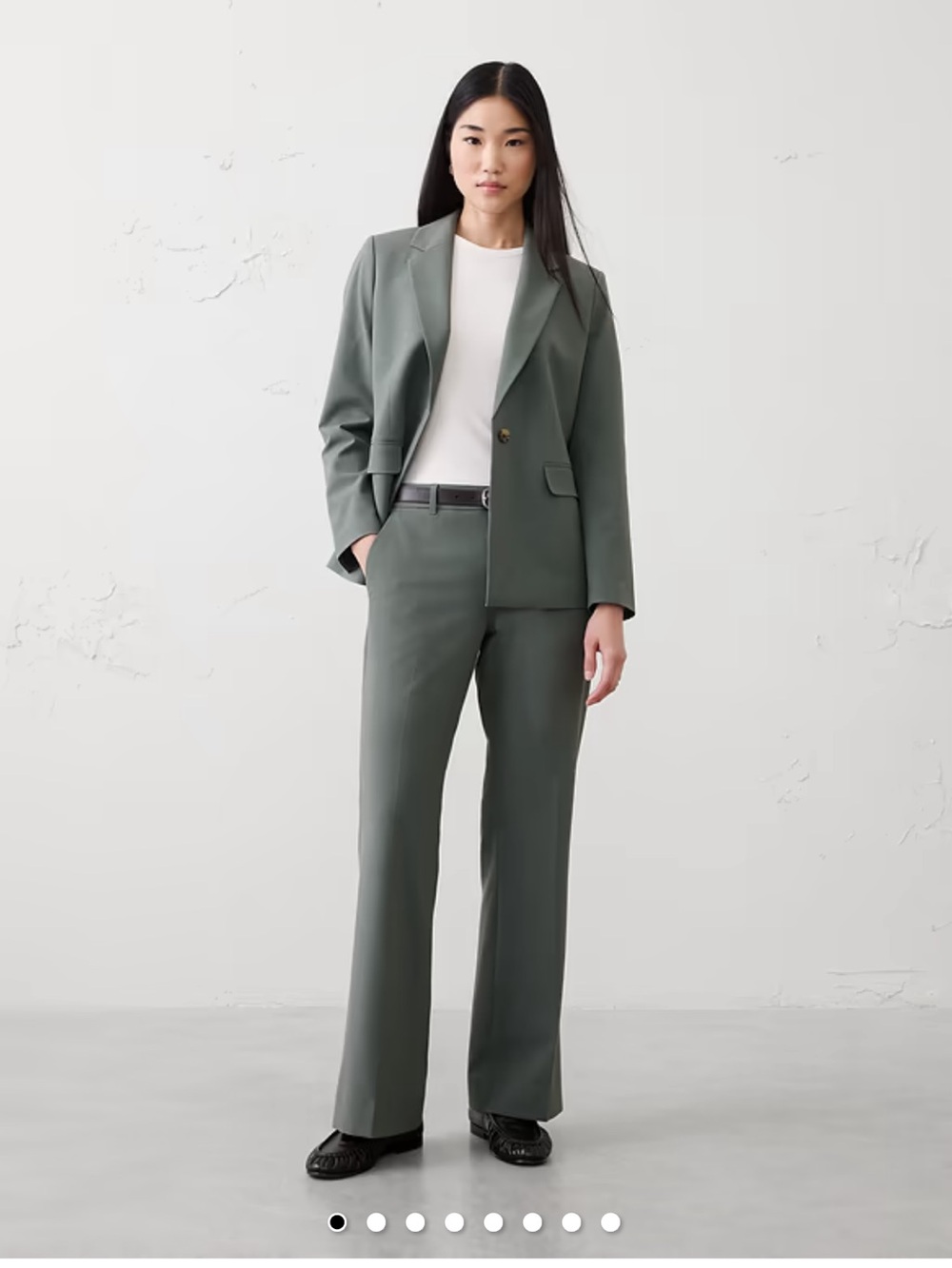 BANANA REPUBLIC Classic Olive Heather Green Women's Tailored FULL SUIT